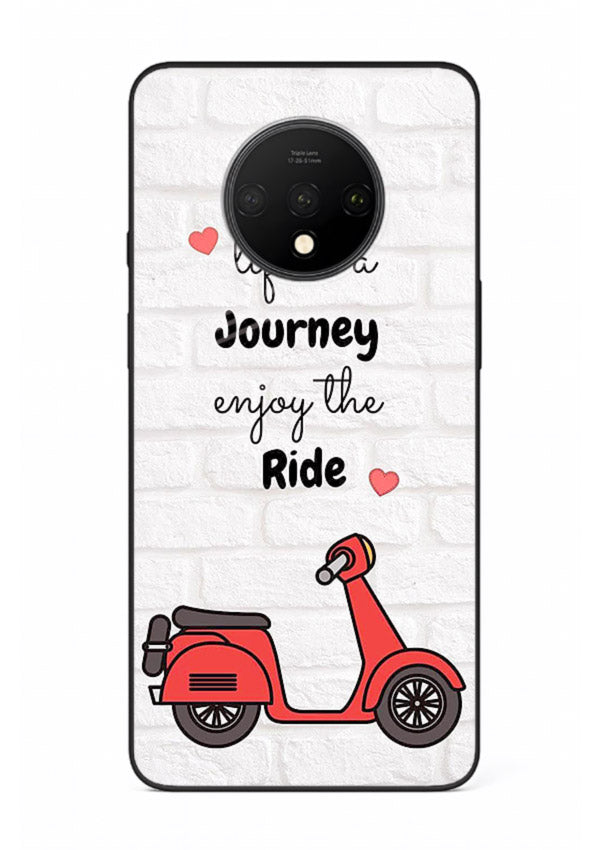 Scooter Travel Quote pastel artwork OnePlus 7T glass back cover