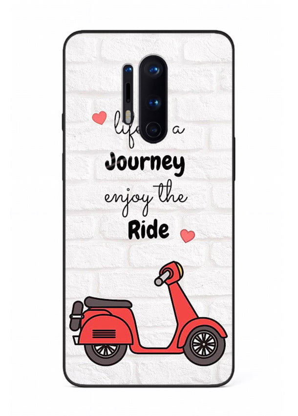 Scooter Travel Quote pastel artwork OnePlus 8 Pro glass back cover