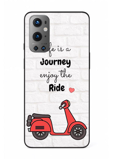 Scooter Travel Quote pastel artwork OnePlus 9 glass back cover