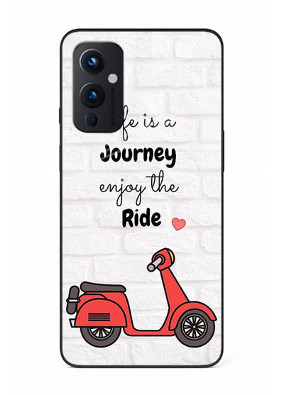 Scooter Travel Quote pastel artwork OnePlus 9 Pro glass back cover