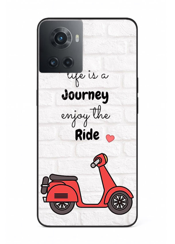 Scooter Travel Quote pastel artwork OnePlus 10R glass back cover