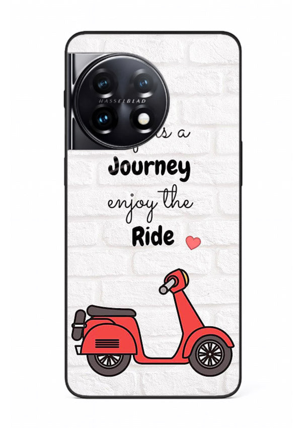 Scooter Travel Quote pastel artwork OnePlus 11R glass back cover