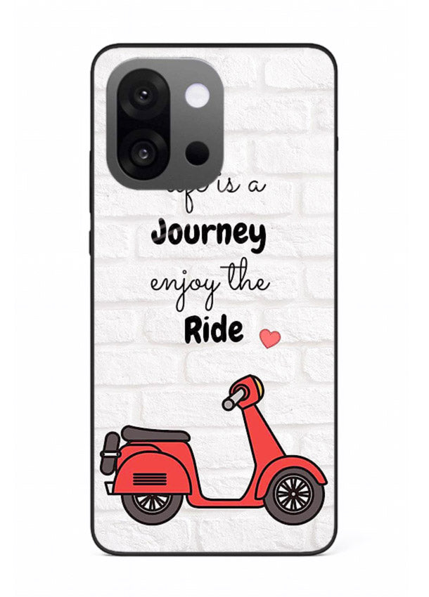 Scooter Travel Quote pastel artwork OnePlus 13s glass back cover
