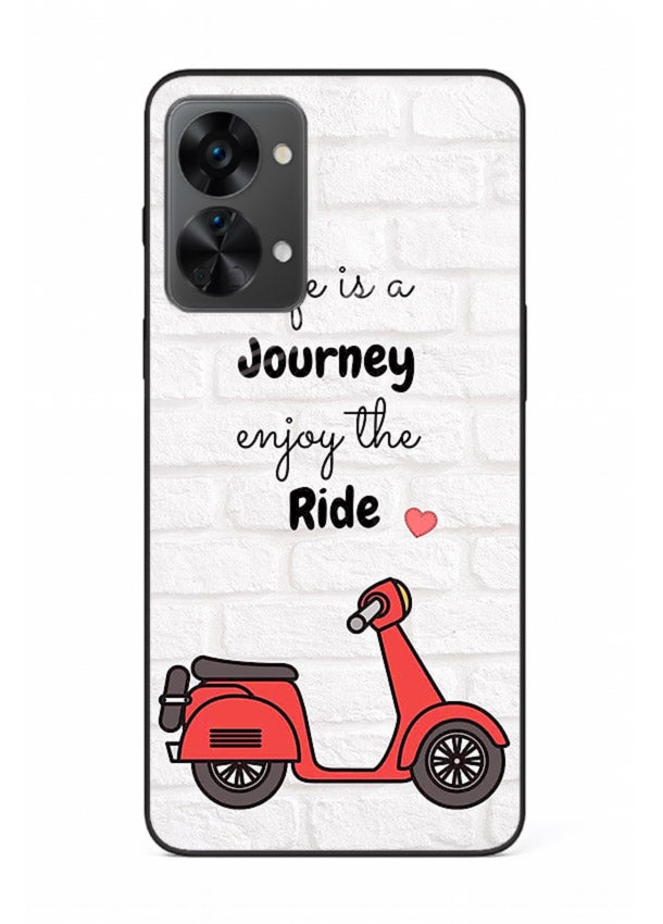 Scooter Travel Quote pastel artwork OnePlus Nord 2T glass back cover