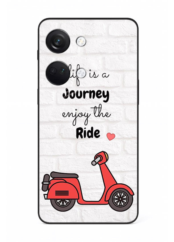 Scooter Travel Quote pastel artwork OnePlus Nord 3 glass back cover