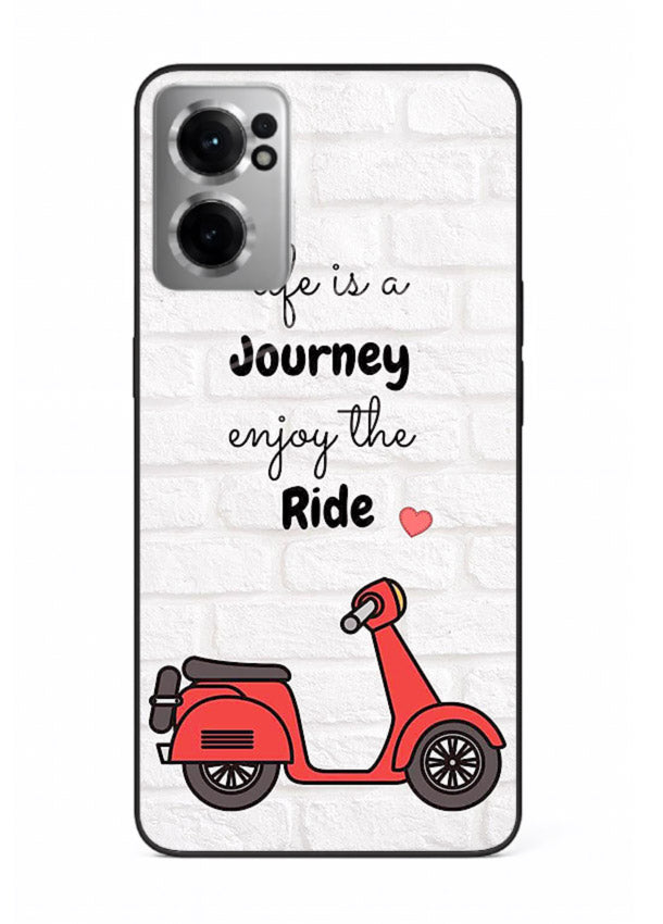 Scooter Travel Quote pastel artwork OnePlus Nord CE2 5G glass back cover