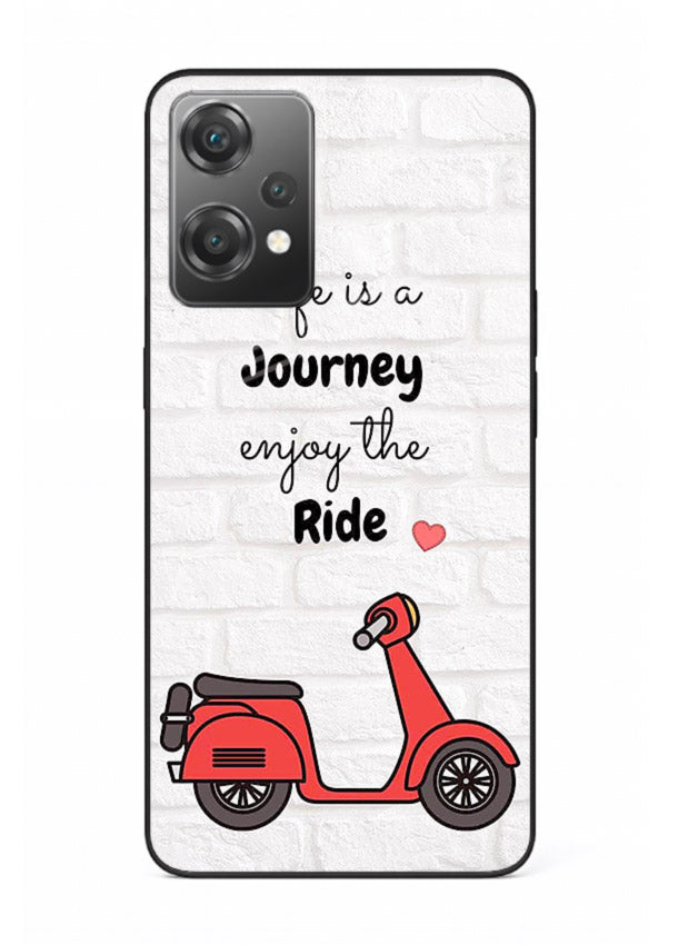 Scooter Travel Quote pastel artwork OnePlus Nord CE2 Lite 5G glass back cover