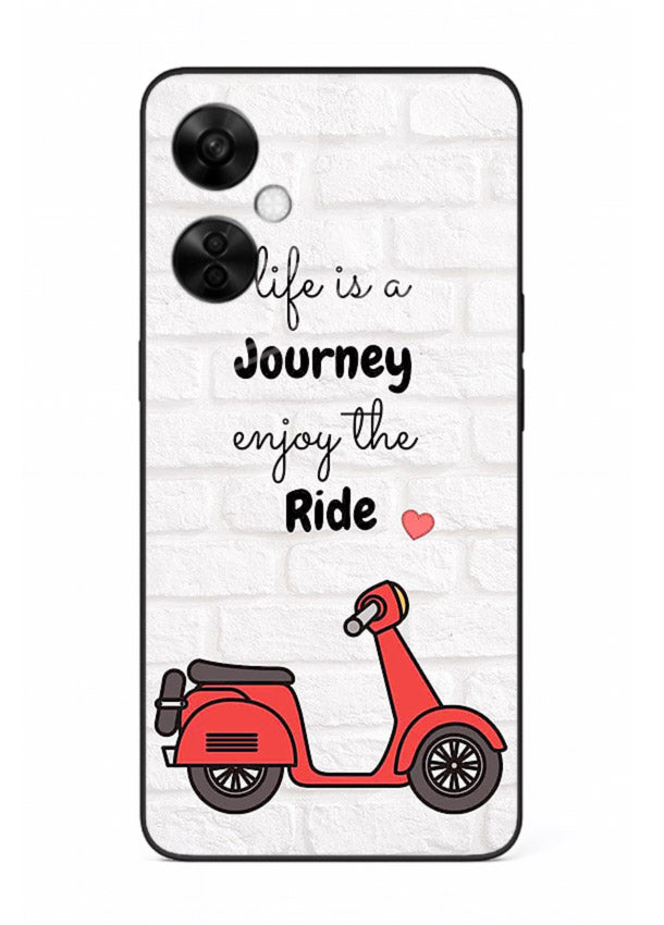 Scooter Travel Quote pastel artwork OnePlus Nord CE3 Lite glass back cover