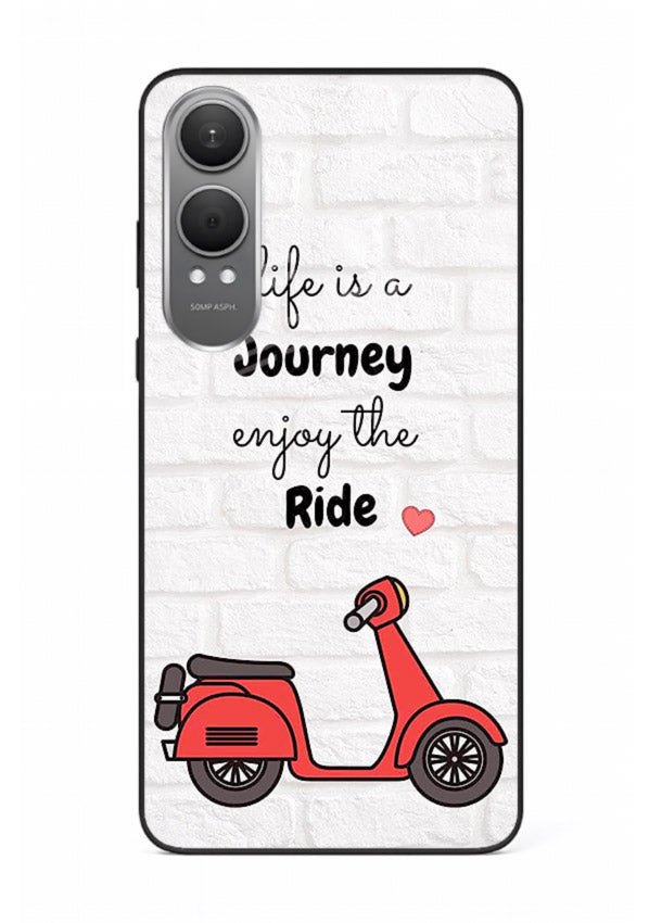 Scooter Travel Quote pastel artwork OnePlus Nord CE4 Lite glass back cover