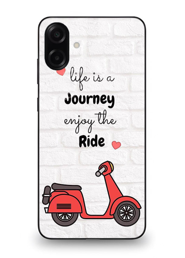 Scooter Travel Quote pastel artwork Samsung A07 4G glass back cover