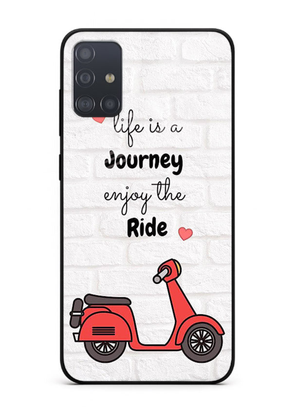 Scooter Travel Quote pastel artwork Samsung A71 glass back cover