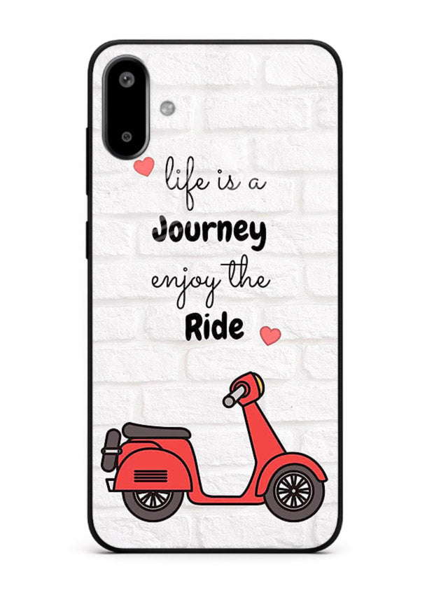 Scooter Travel Quote pastel artwork Samsung F06 5G glass back cover