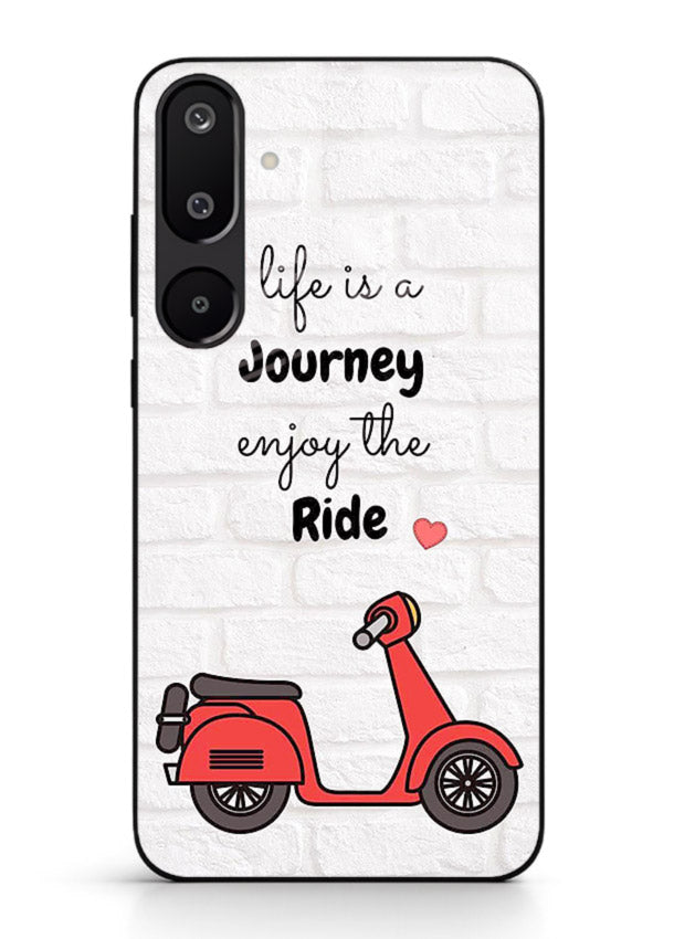 Scooter Travel Quote pastel artwork Samsung F16 5G glass back cover
