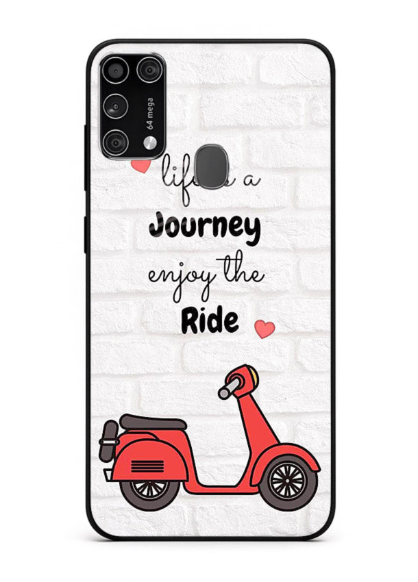 Scooter Travel Quote pastel artwork Samsung M31 Prime glass back cover