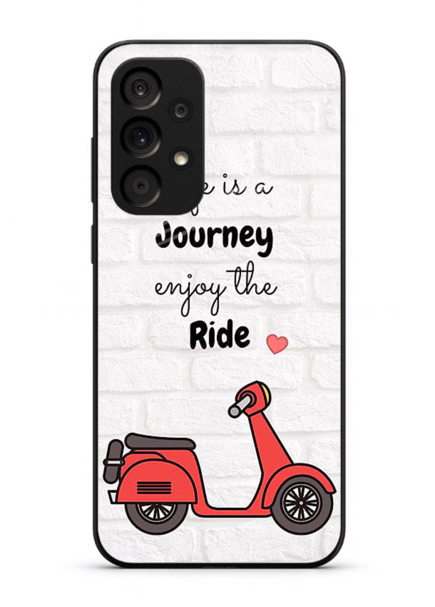 Scooter Travel Quote pastel artwork Samsung M32 5G glass back cover