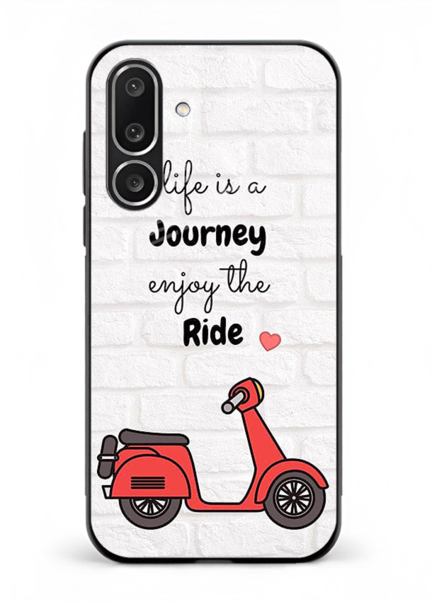 Scooter Travel Quote pastel artwork Samsung M36 5G glass back cover