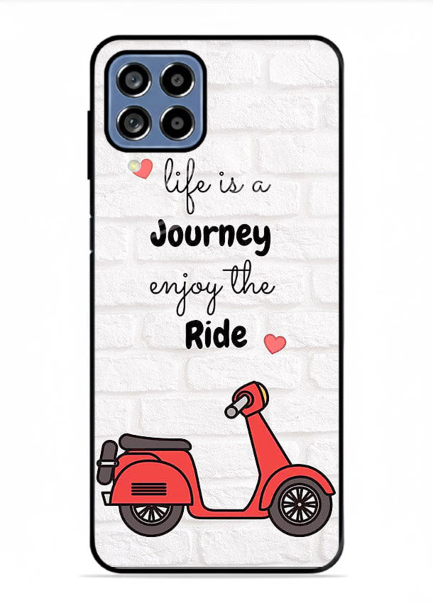 Scooter Travel Quote pastel artwork Samsung M53 5G glass back cover