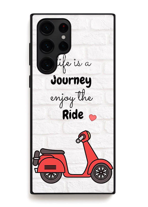 Scooter Travel Quote pastel artwork Samsung S25 Ultra glass back cover