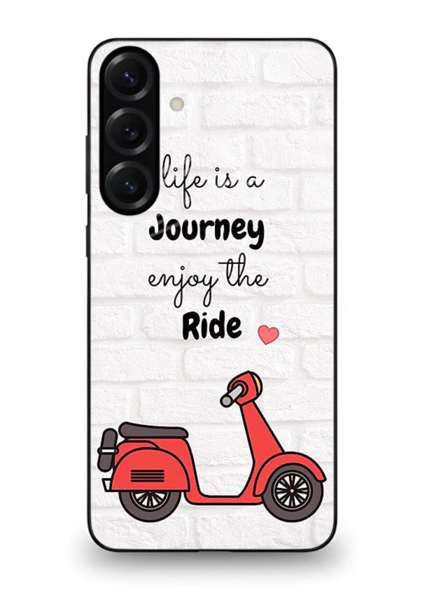 Scooter Travel Quote pastel artwork Samsung A25 5G glass back cover