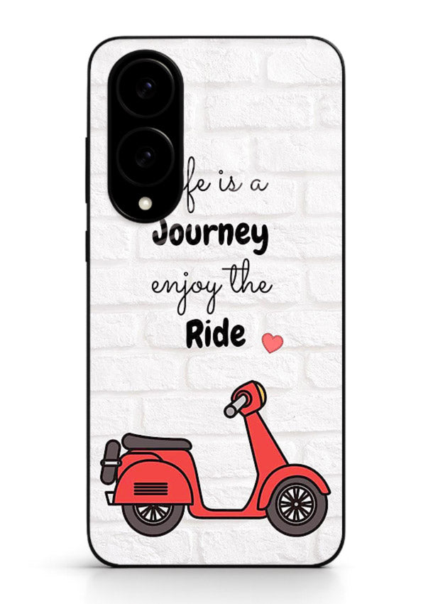 Scooter Travel Quote pastel artwork Samsung S25 Edge glass back cover