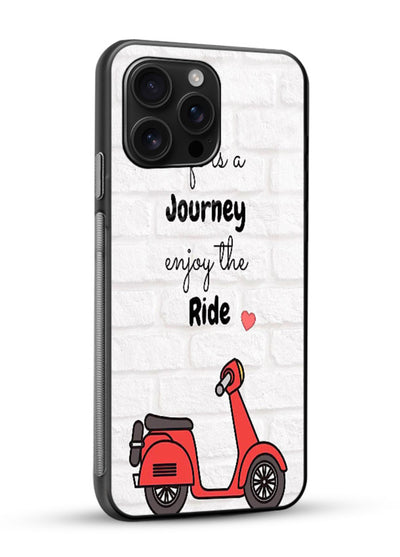 Scooter Travel Quote pastel artwork glossy vibrant premium glass back cover - Angle Side