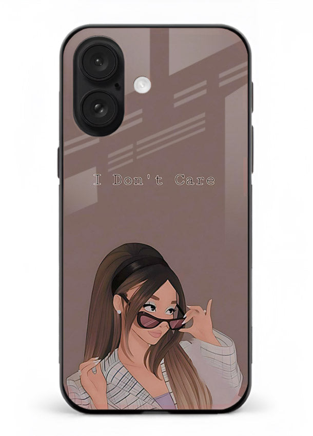 Shades Girl Pose stylish portrait iphone 16 plus glass back cover