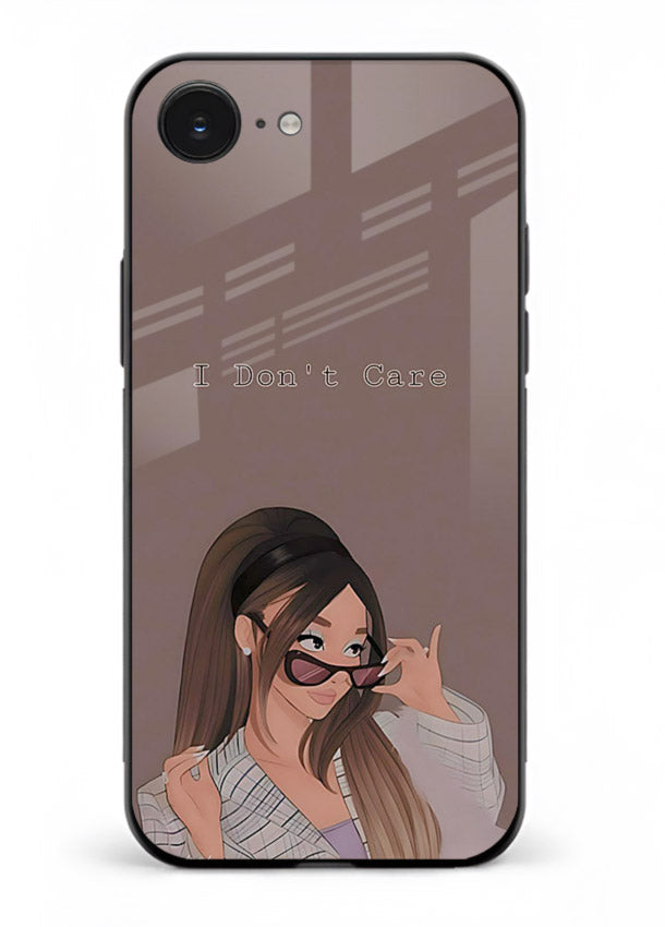 Shades Girl Pose stylish portrait iphone 16e glass back cover