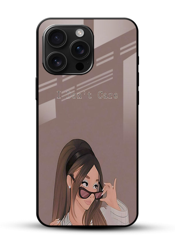 Shades Girl Pose stylish portrait glossy vibrant premium glass back cover - Angle Front