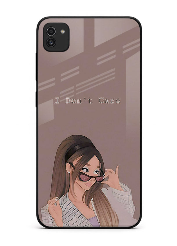 Shades Girl Pose stylish portrait Samsung A03 glass back cover