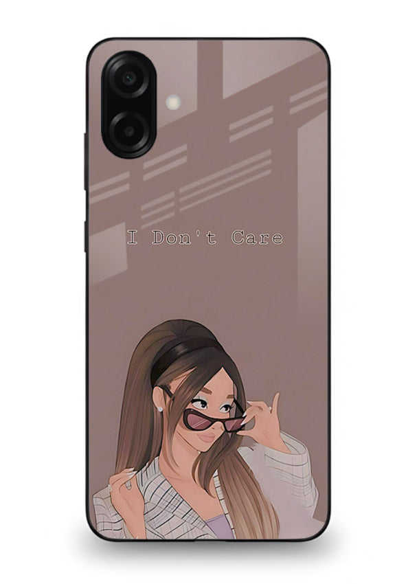 Shades Girl Pose stylish portrait Samsung A06 5G glass back cover
