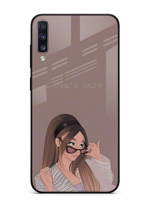 Shades Girl Pose stylish portrait Samsung A70 glass back cover