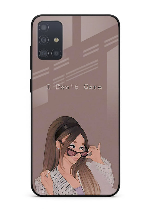 Shades Girl Pose stylish portrait Samsung A51 glass back cover