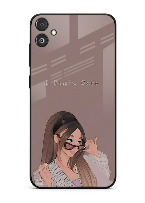 Shades Girl Pose stylish portrait Samsung F05 5G glass back cover