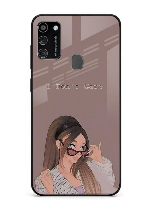 Shades Girl Pose stylish portrait Samsung M21 glass back cover