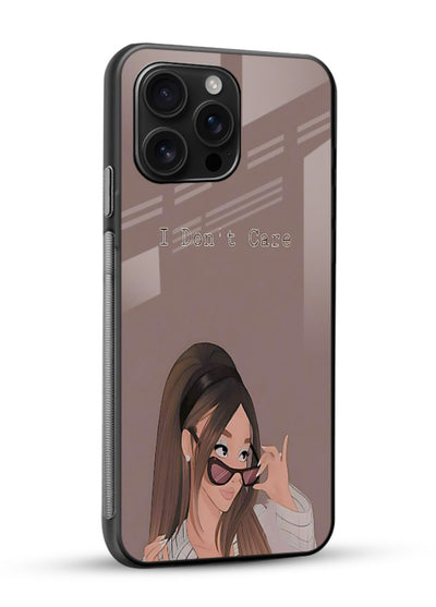 Shades Girl Pose stylish portrait glossy vibrant premium glass back cover - Angle Side