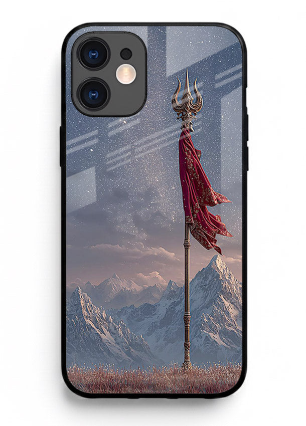 Shiva mountain trishul powerful theme iphone 12 mini glass bold devotional case