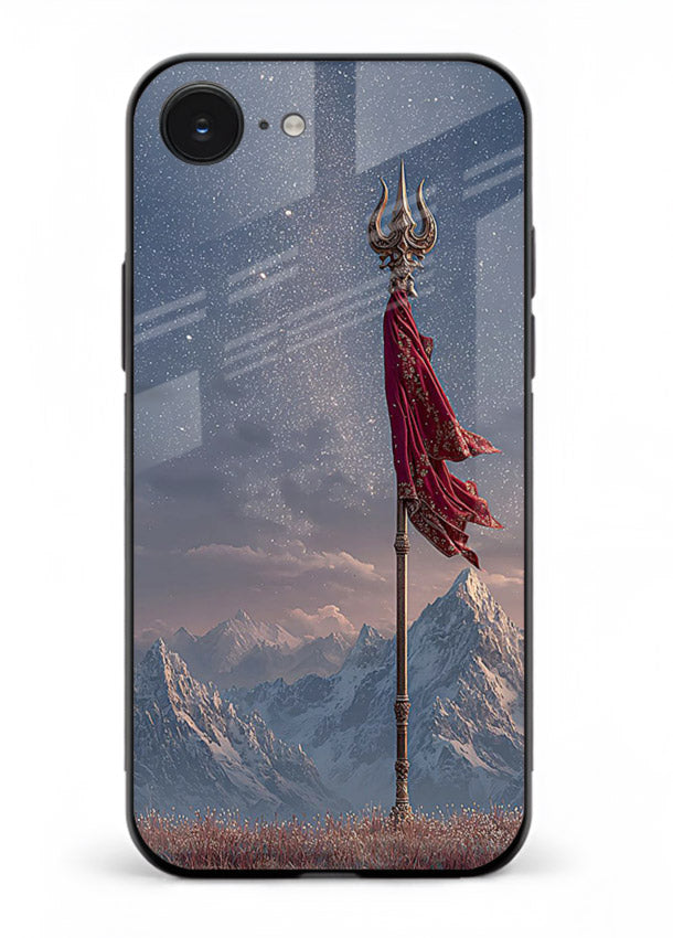 Shiva mountain trishul powerful theme iphone 16e glass bold devotional case