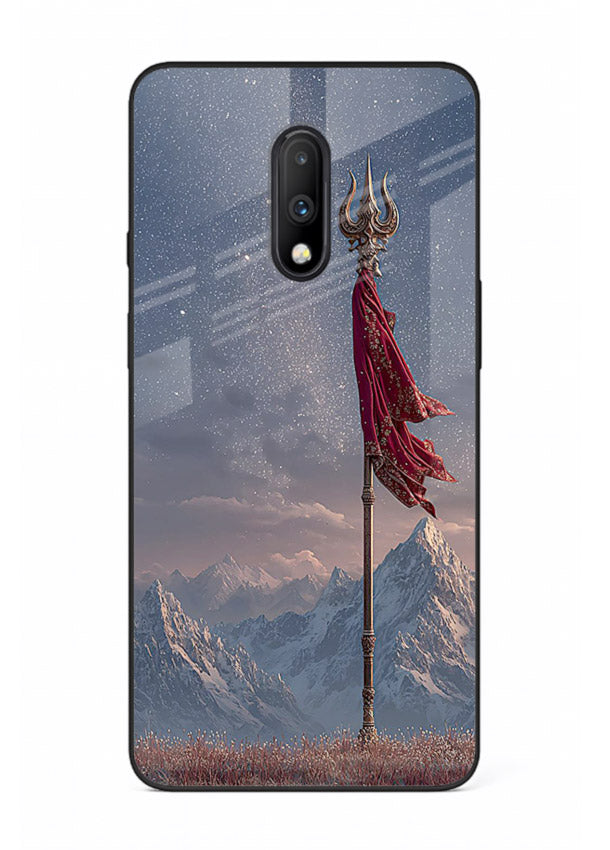 Shiva mountain trishul powerful theme OnePlus 7 glass bold devotional case