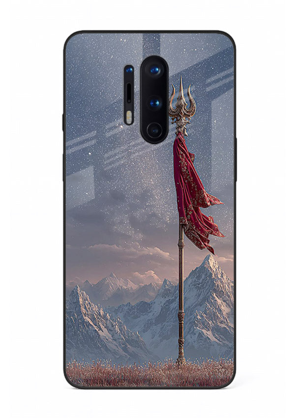 Shiva mountain trishul powerful theme OnePlus 8 Pro glass bold devotional case