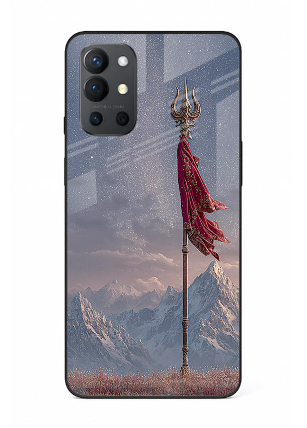 Shiva mountain trishul powerful theme OnePlus 9R glass bold devotional case