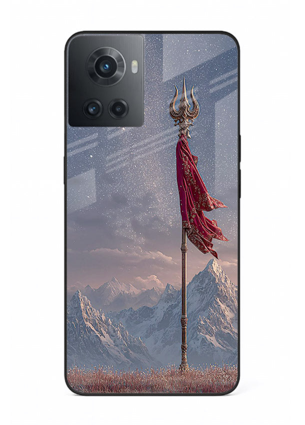 Shiva mountain trishul powerful theme OnePlus 10R glass bold devotional case