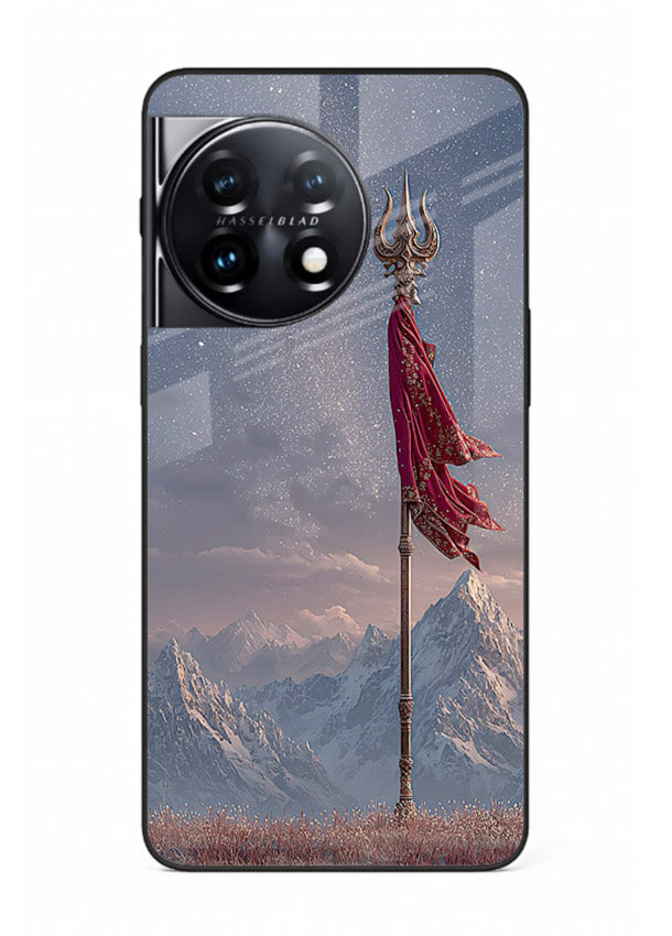 Shiva mountain trishul powerful theme OnePlus 11 glass bold devotional case
