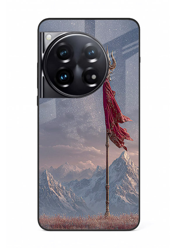 Shiva mountain trishul powerful theme OnePlus 12 glass bold devotional case