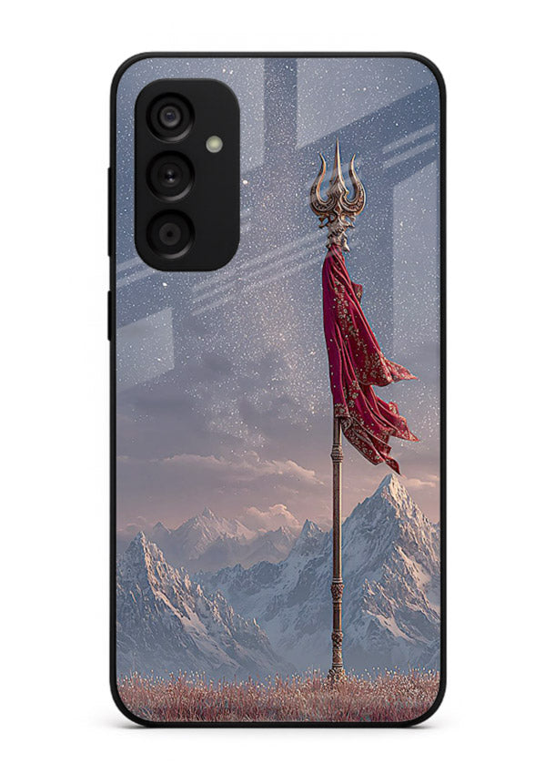 Shiva mountain trishul powerful theme Samsung M13 4G glass bold devotional case