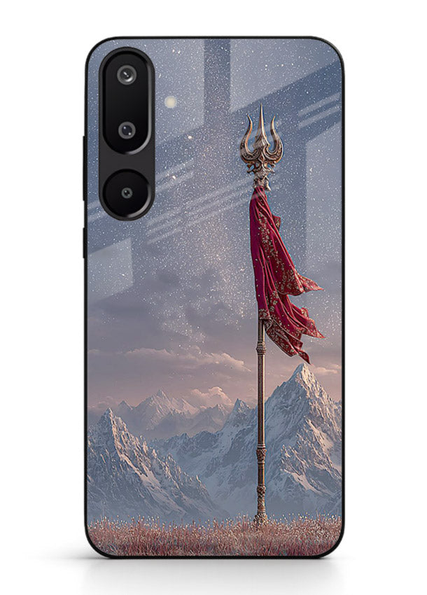 Shiva mountain trishul powerful theme Samsung F16 5G glass bold devotional case