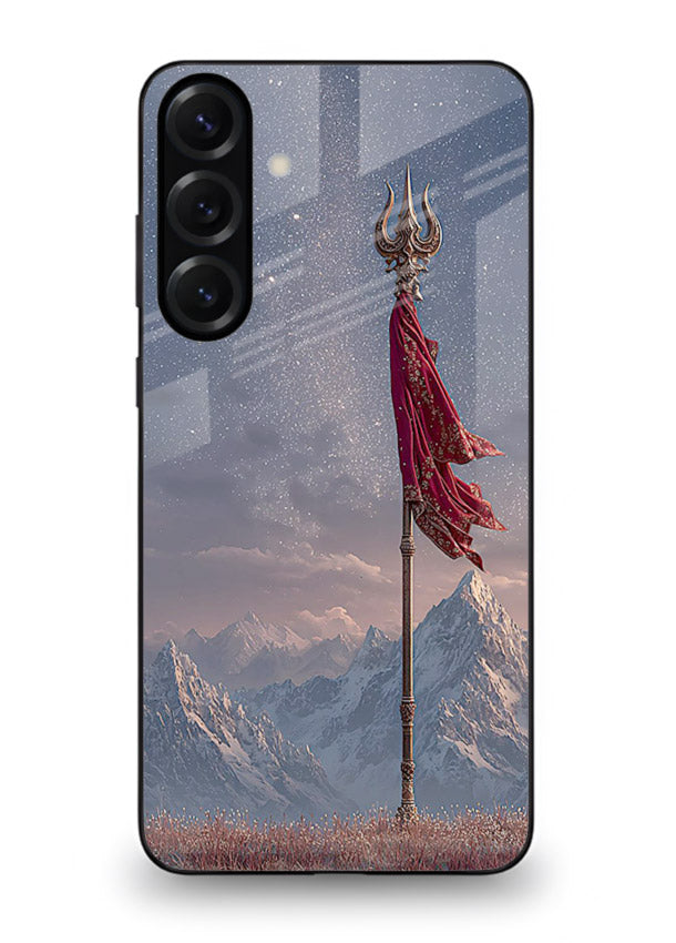 Shiva mountain trishul powerful theme Samsung A54 5G glass bold devotional case