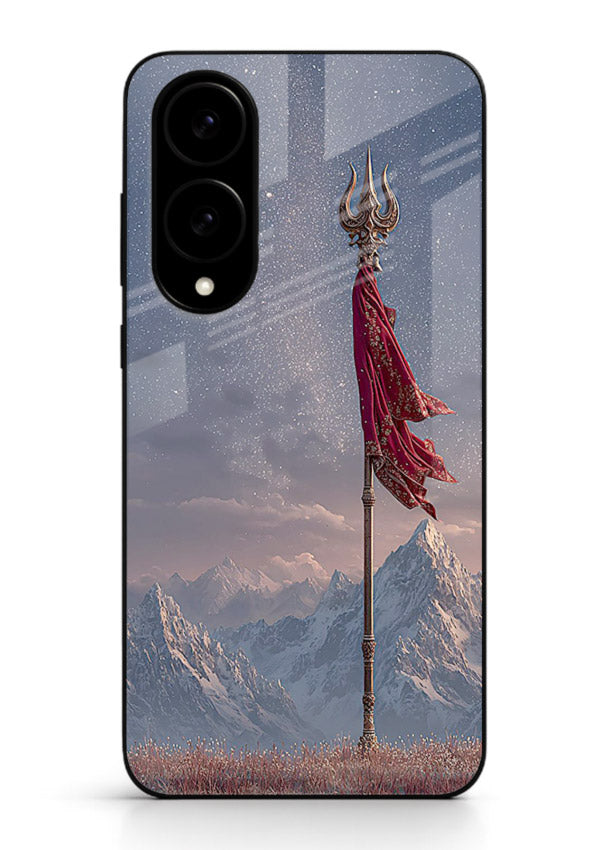 Shiva mountain trishul powerful theme Samsung S25 Edge glass bold devotional case