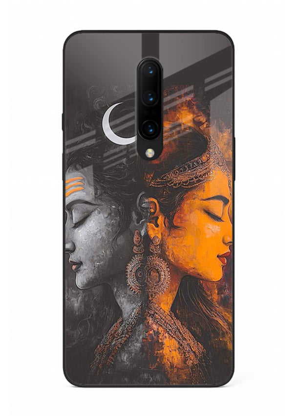 Shiva Parvati moon artwork OnePlus 8 glass back cover
