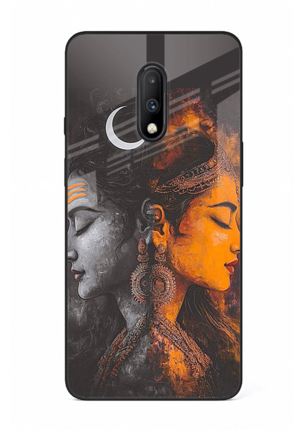 Shiva Parvati moon artwork OnePlus 7 glass back cover