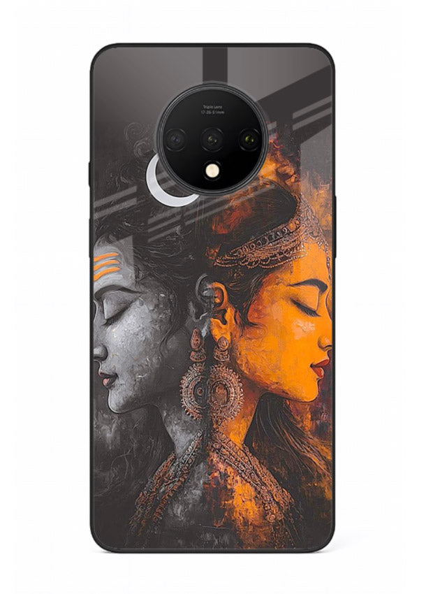 Shiva Parvati moon artwork OnePlus 7T glass back cover
